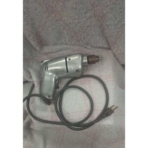 Vintage Electric Power Drill Tool‎ Silver Tone Metal Corded Working Condition!!